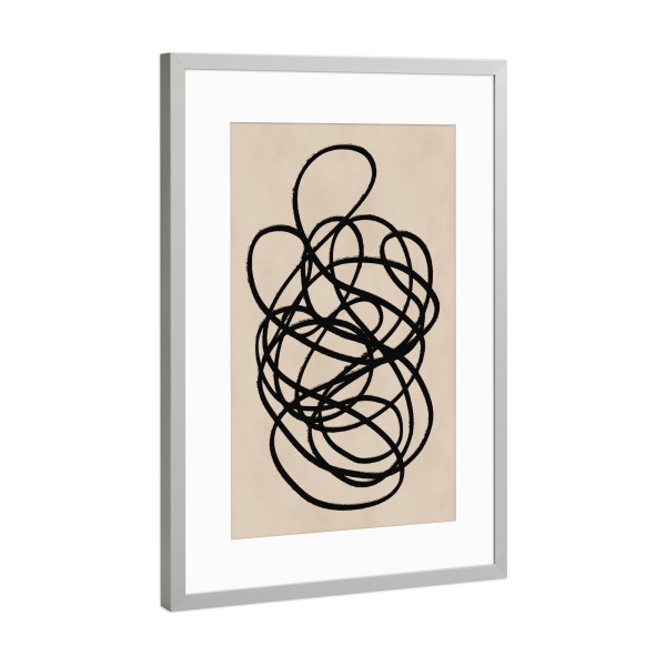 Poster mit Rahmen Silber "ABSTRACT LINES" artboxONE - Abstrakt - Scribble,Doodle,Abstract,Lines,Abstrakt,Formen,Boho