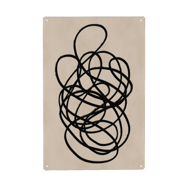 Metall Poster "ABSTRACT LINES" artboxONE - Abstrakt - Scribble,Doodle,Abstract,Lines,Abstrakt,Formen,Boho - Blechschild