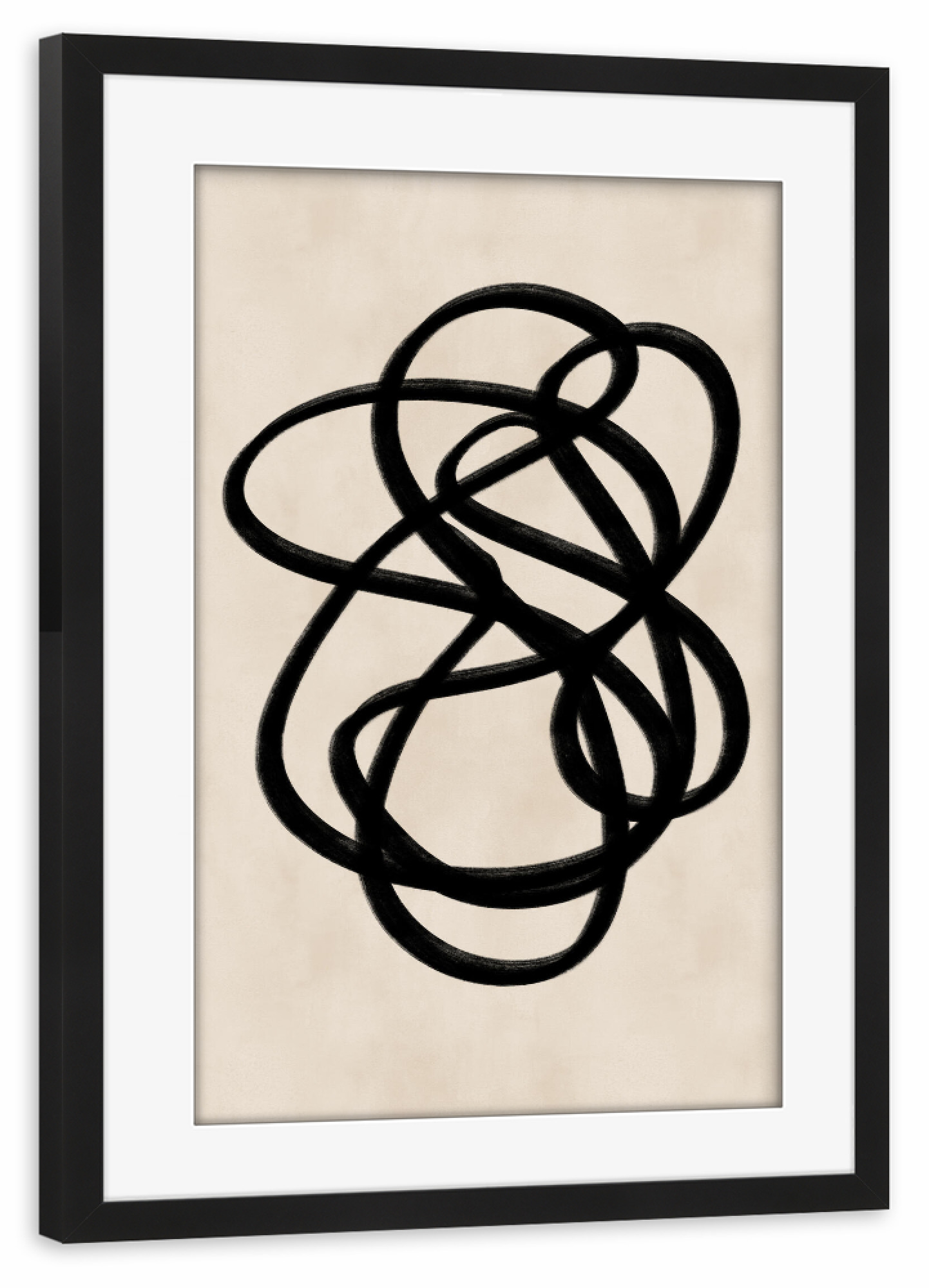 Poster mit Rahmen schwarz "ABSTRACT SCRIBBLE" artboxONE - Abstrakt - Abstract scribble,Doodle,Lines,Abstract,Abstrakt,Linien,Boho