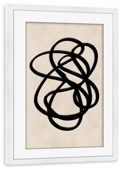 Poster mit Rahmen weiß "ABSTRACT SCRIBBLE" artboxONE - Abstrakt - Abstract scribble,Doodle,Lines,Abstract,Abstrakt,Linien,Boho