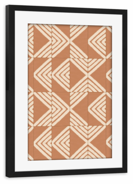 Poster mit Rahmen schwarz "Rustic Clay Mixed Tiles" artboxONE - Abstrakt,Geometrie