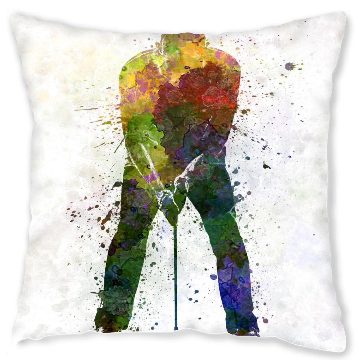 Design-Kissen "Man golfer putting silhouette-b" artboxONE - Sport