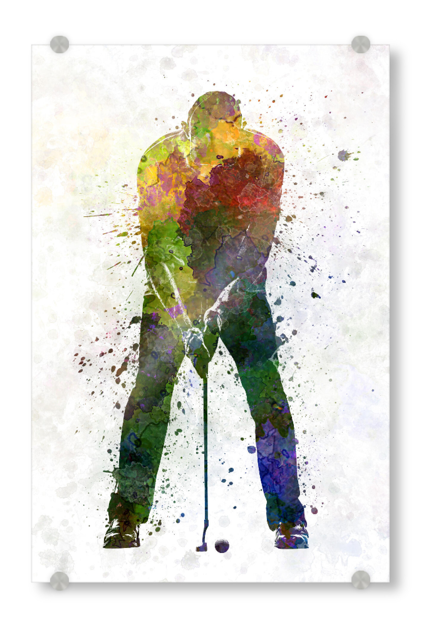 Acrylglasbild "Man golfer putting silhouette-b" artboxONE - Sport