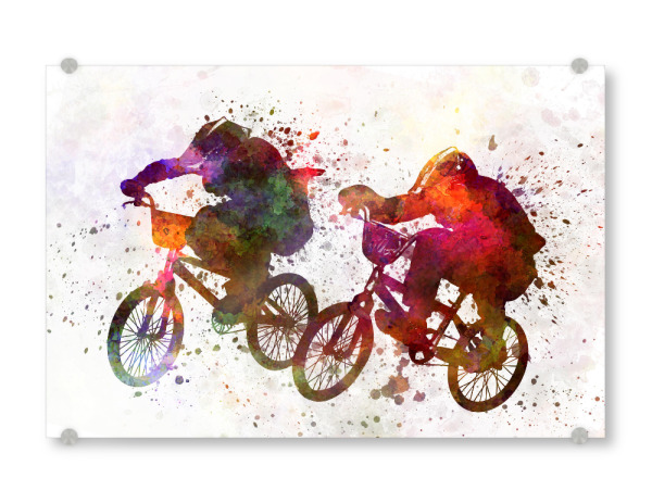 Acrylglasbild "BMX race" artboxONE - Sport - Sport,Sports,Color,Illustration,Bmx,Bicycle,Race,Jump,Competition,Bicycle race,Acrobatics,Tour