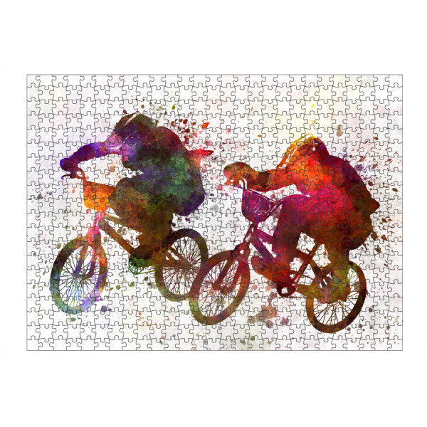 Puzzle Ravensburger "BMX race" artboxONE - Sport - Sport,Sports,Color,Illustration,Bmx,Bicycle,Race,Jump,Competition,Bicycle race,Acrobatics,Tour