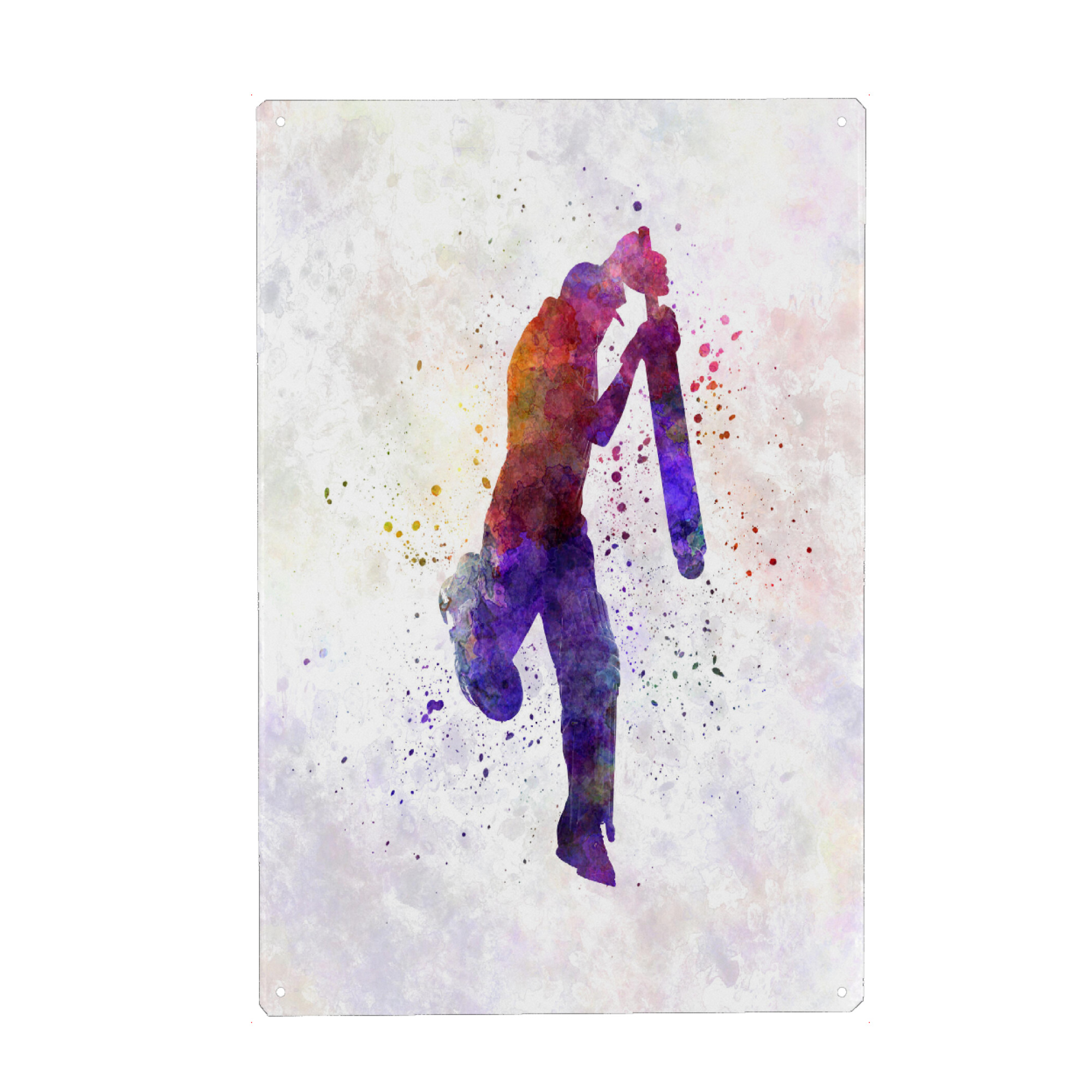 Holzbild "Cricket player batsma-i" artboxONE - Sport - Sport,Sports,Color,Illustration,Cricket,Bat,Ball,Player,Stadium,America,Batsman