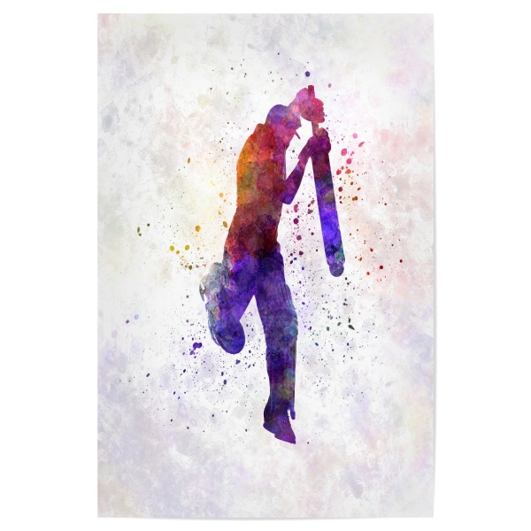 Poster "Cricket player batsma-i" artboxONE - Sport - Sport,Sports,Color,Illustration,Cricket,Bat,Ball,Player,Stadium,America,Batsman