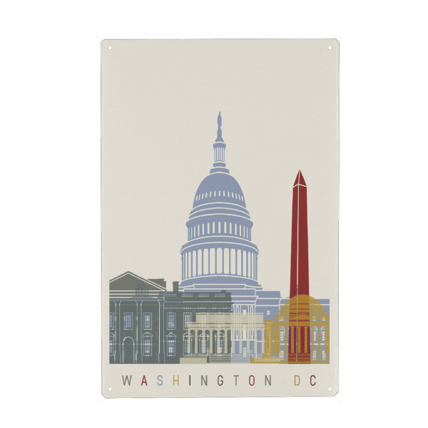 Holzbild "Washington DC skyline-b" artboxONE - Städte,Architektur
