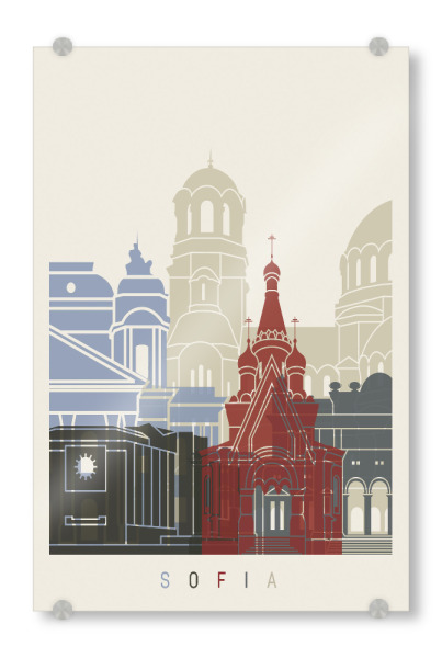 Acrylglasbild "Sofia skyline" artboxONE - Städte,Architektur