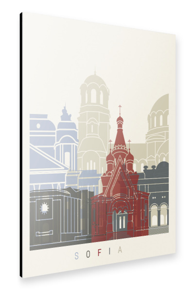 Alu-Dibond "Sofia skyline" 30x20 cm artboxONE