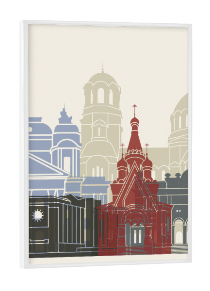Poster mit weißem Rahmen "Sofia skyline" artboxONE - Städte,Architektur