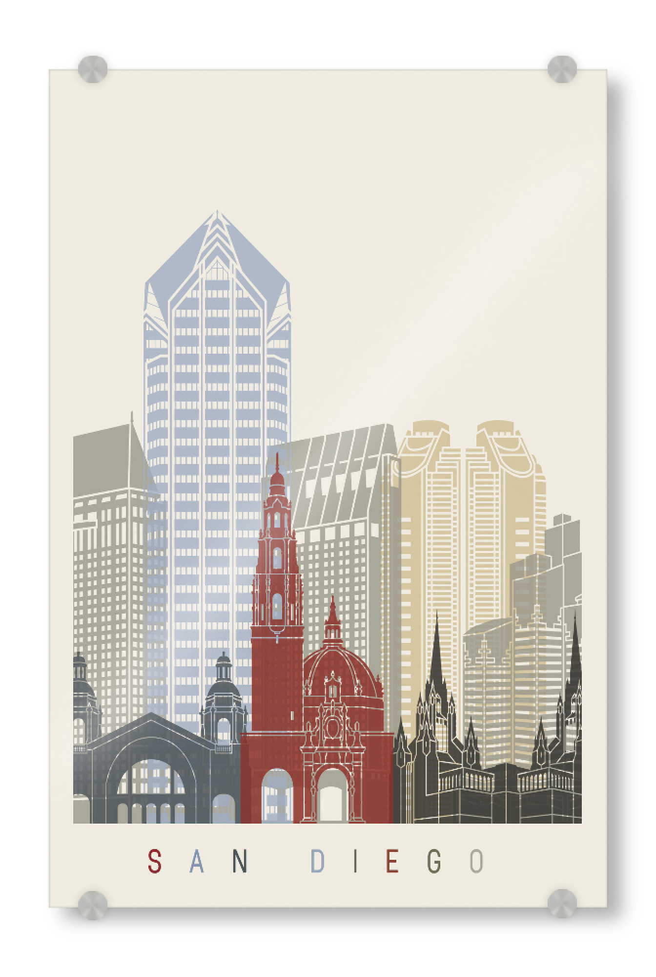 Acrylglasbild "San Diego skyline-b" artboxONE - Städte,Architektur
