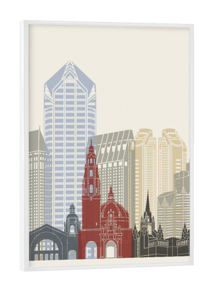 Poster mit weißem Rahmen "San Diego skyline-b" artboxONE - Städte,Architektur