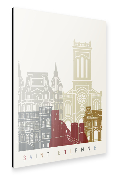 Alu-Dibond "Saint Etienne skyline" 30x20 cm artboxONE