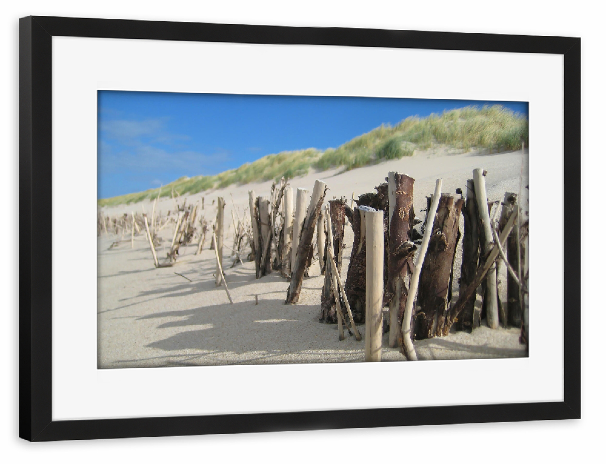 Poster mit Rahmen schwarz "Strandbefestigung" artboxONE - Natur,Reise,Reise / Strand und Meer