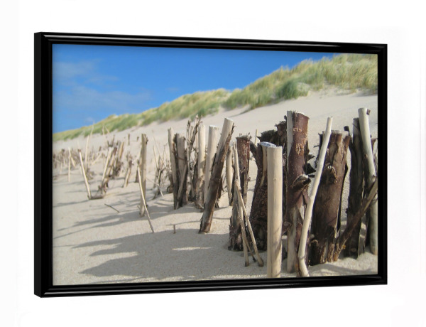 Poster mit schwarzem Rahmen "Strandbefestigung" artboxONE - Natur,Reise,Reise / Strand und Meer