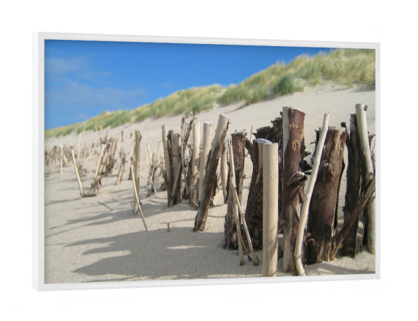 Poster mit weißem Rahmen "Strandbefestigung" artboxONE - Natur,Reise,Reise / Strand und Meer