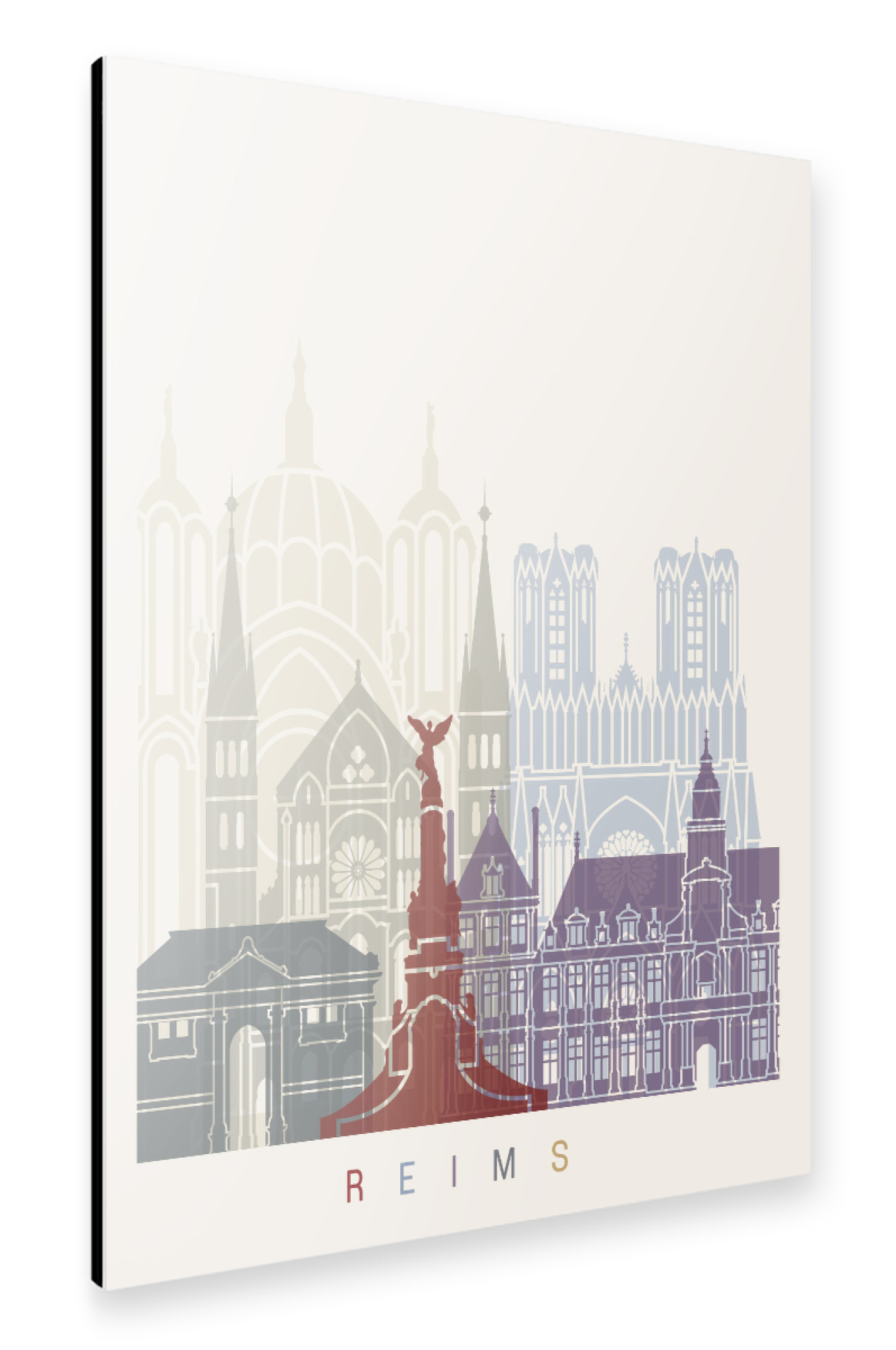 Alu-Dibond "Reims skyline" 75x50 cm artboxONE