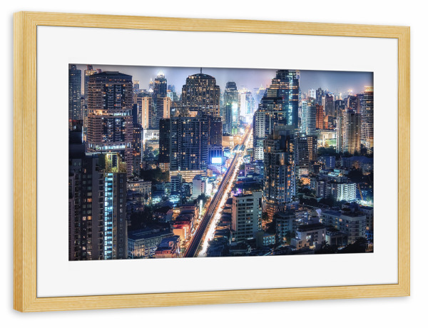 Poster mit Rahmen kiefer "Sukhumvit" artboxONE - Städte,Reise,Architektur,Reise / Asien,Reise / Länder