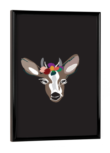 Poster mit schwarzem Rahmen "Kleine Kuh" artboxONE - Für Kinder,Tiere