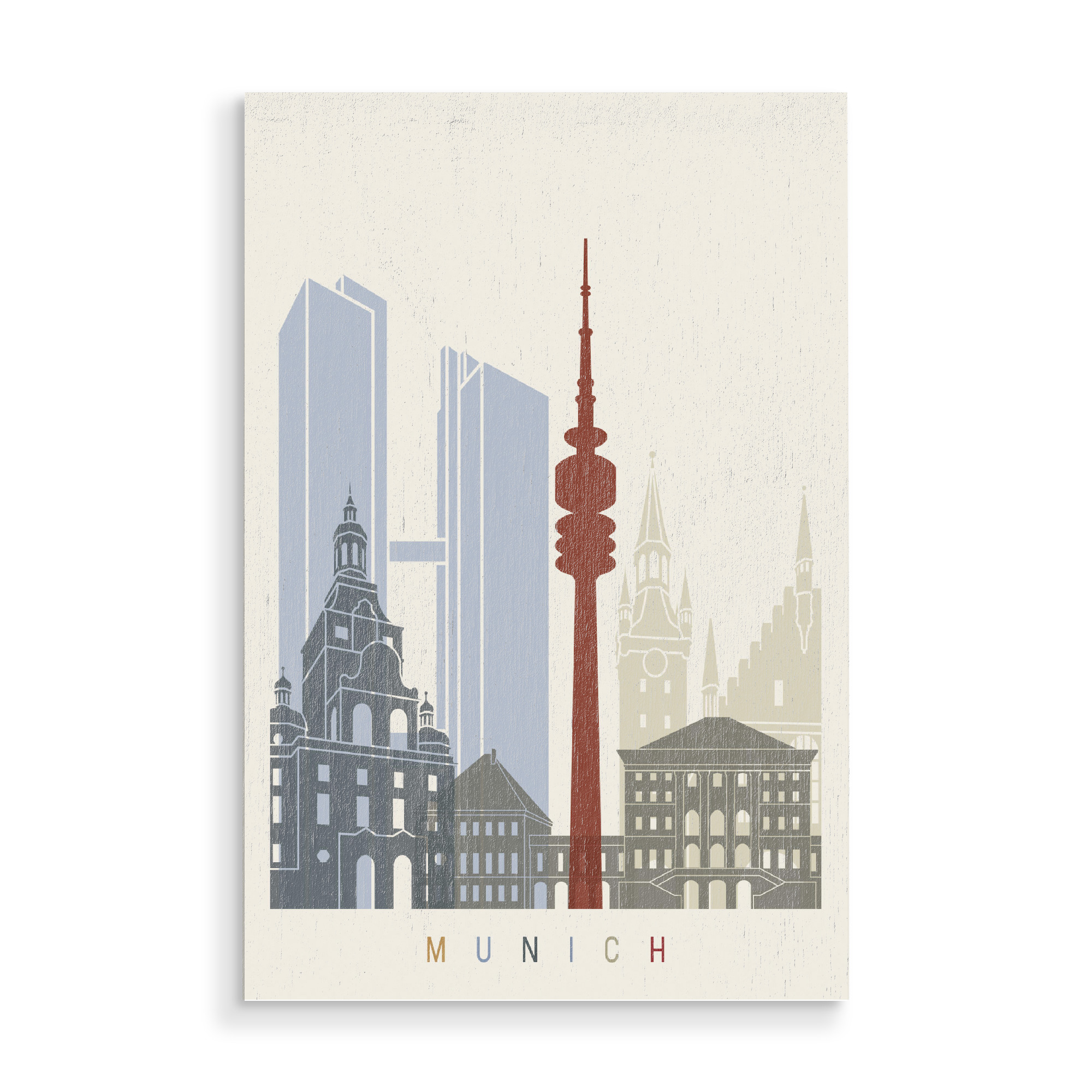 Holzbild "Munich skyline" artboxONE - Städte,Architektur