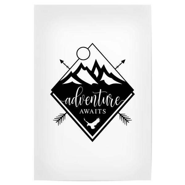 Poster 30x20 cm "~Adventure Awaits~" artboxONE - Typografie,Reise,Menschen