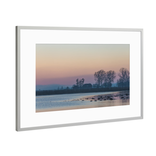 Poster mit Rahmen Silber "Stettiner Haff" artboxONE - Natur