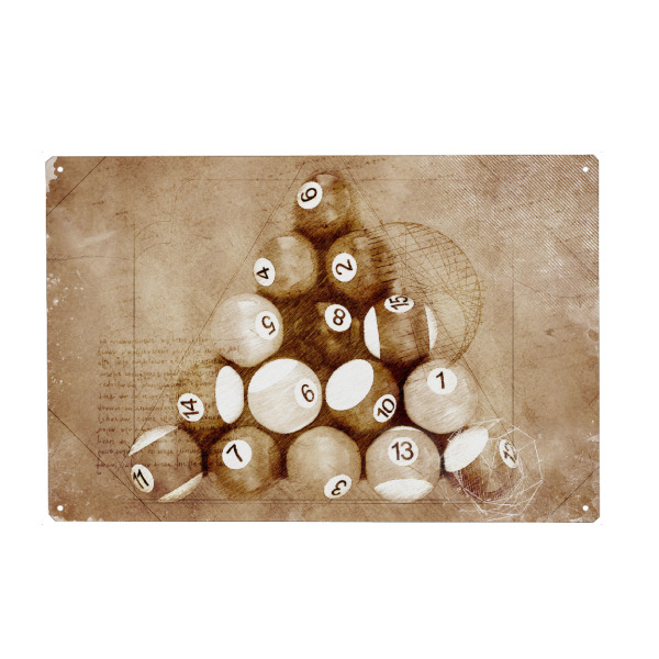 Holzbild "Billiard illustration sport art" artboxONE - Sport,Sport / Motivation - Ball,Balls,Pool,Pool bilard,Sport,Art,Snooker,Billiard,Cue sport