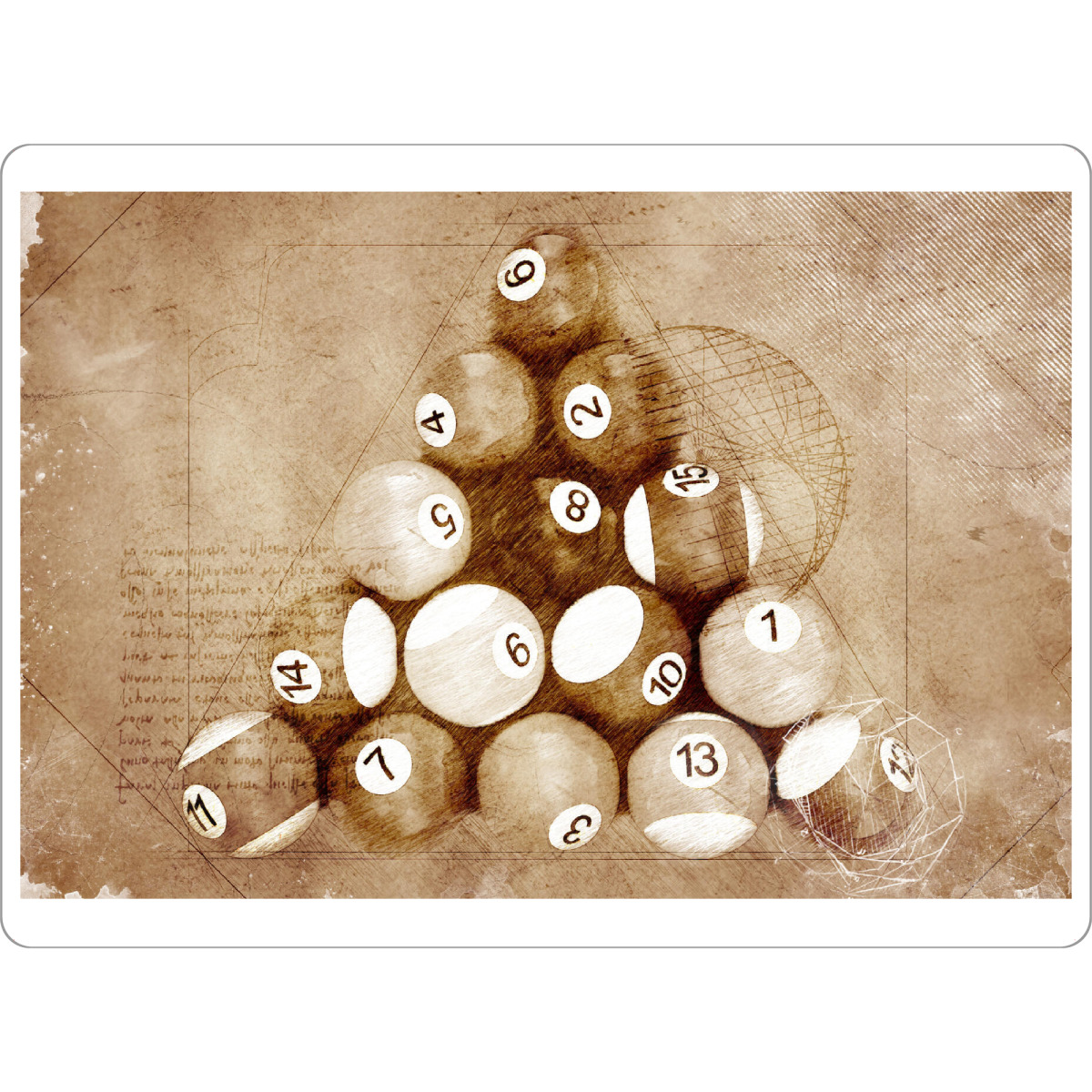 Tischset "Billiard illustration sport art" artboxONE - Sport,Sport / Motivation - Ball,Balls,Pool,Pool bilard,Sport,Art,Snooker,Billiard,Cue sport