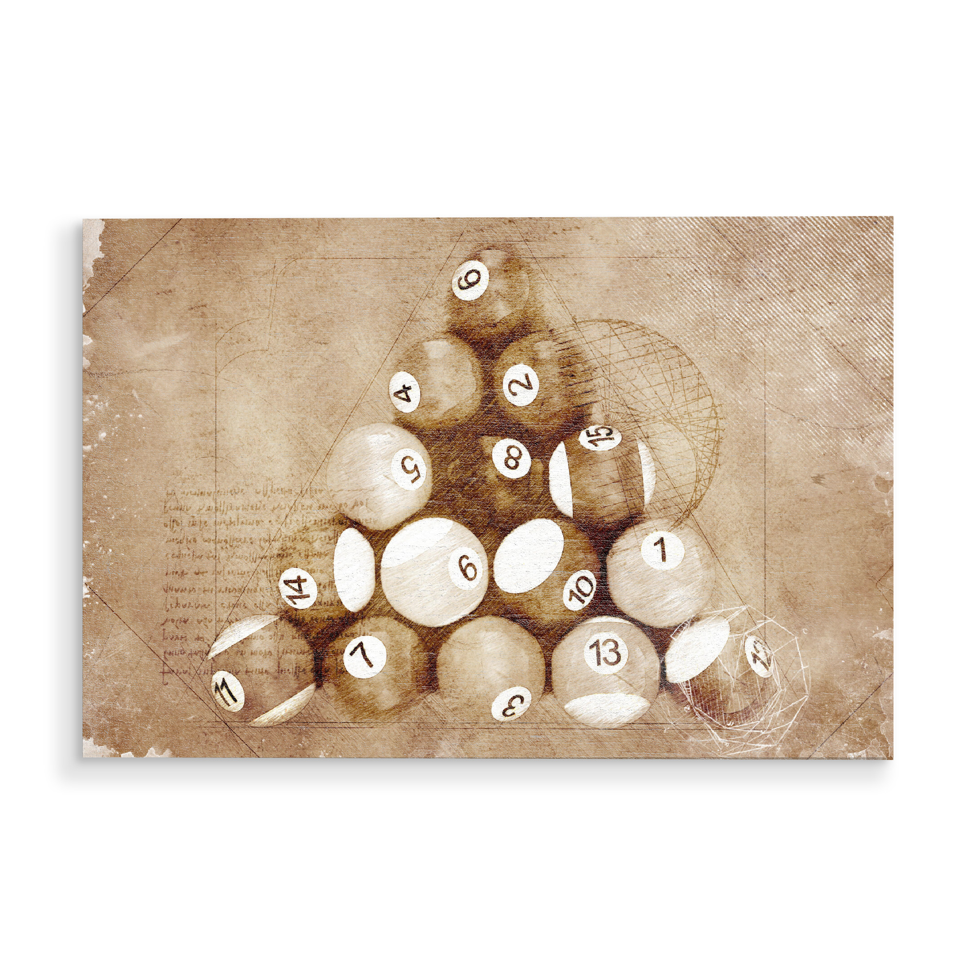 Holzbild "Billiard illustration sport art" artboxONE - Sport,Sport / Motivation - Ball,Balls,Pool,Pool bilard,Sport,Art,Snooker,Billiard,Cue sport