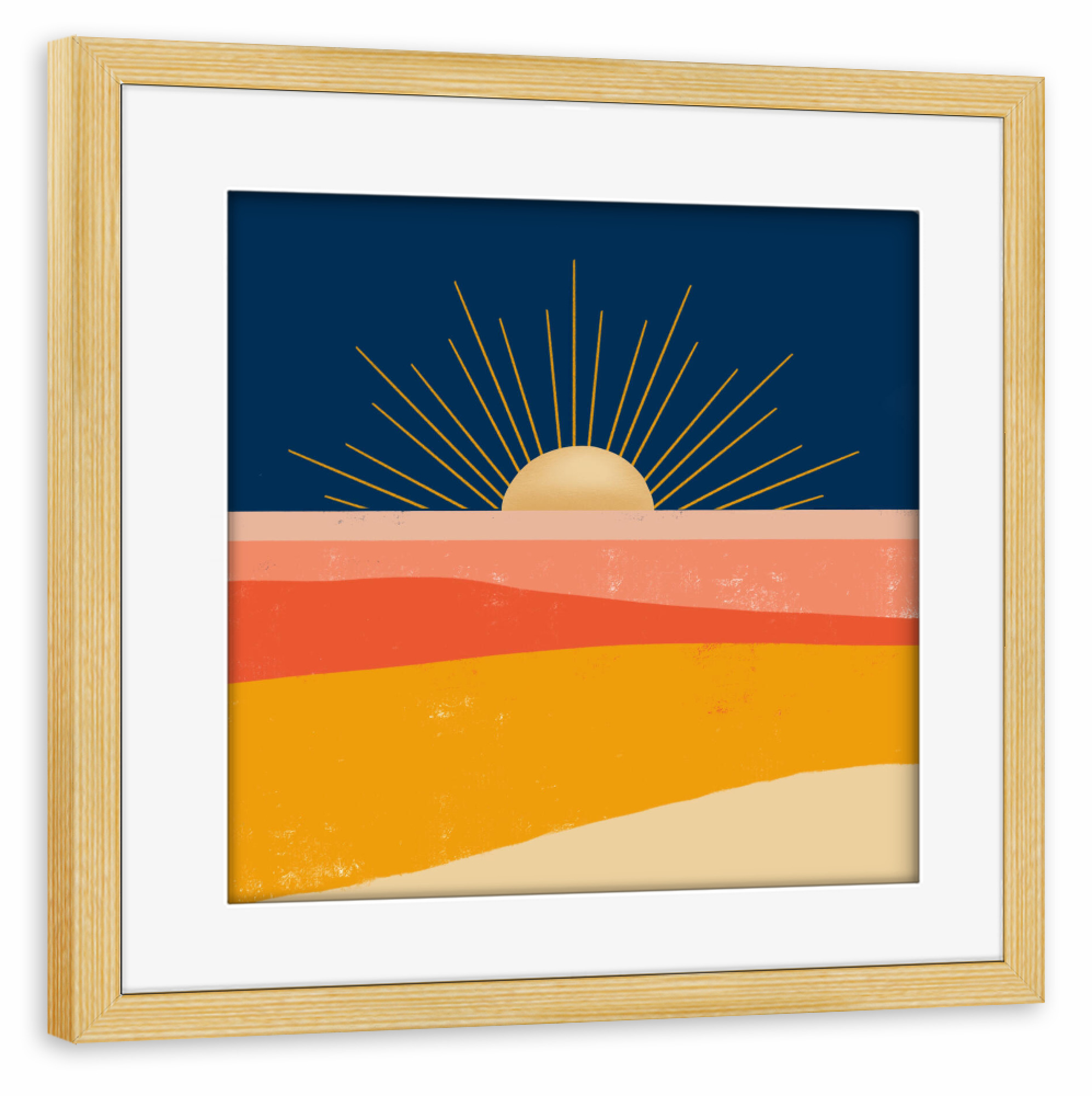 Poster mit Rahmen kiefer "HERE COMES THE SUN, LITTLE D" artboxONE - Natur,Abstrakt