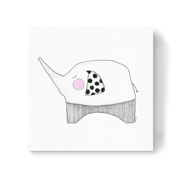 Leinwandbild "Bianca Peters - Kleiner Elefant" artboxONE - Für Kinder,Tiere,Schwarzweiß