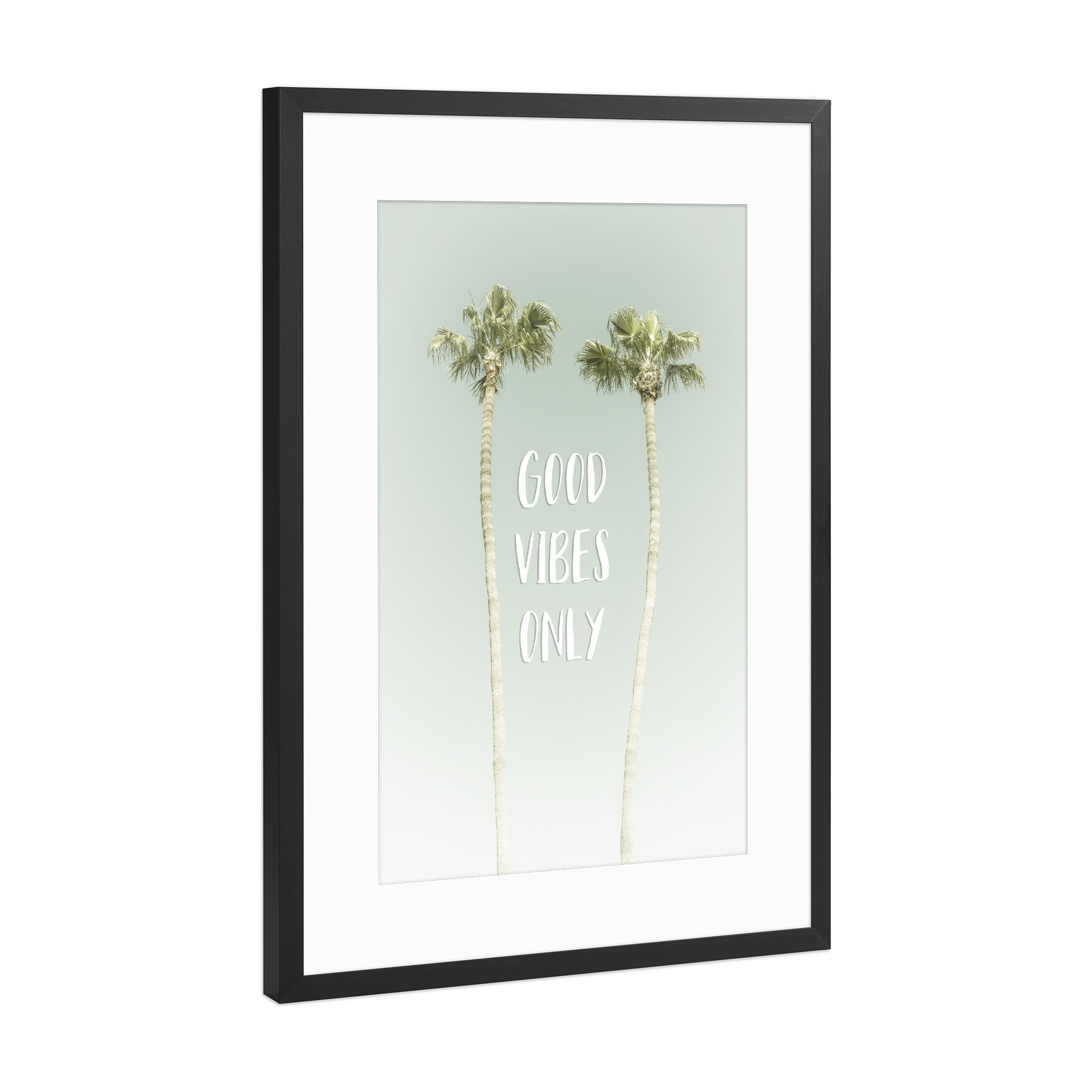 Poster mit Rahmen Schwarz (Metallic) "Positive Energie" artboxONE - Typografie,Natur