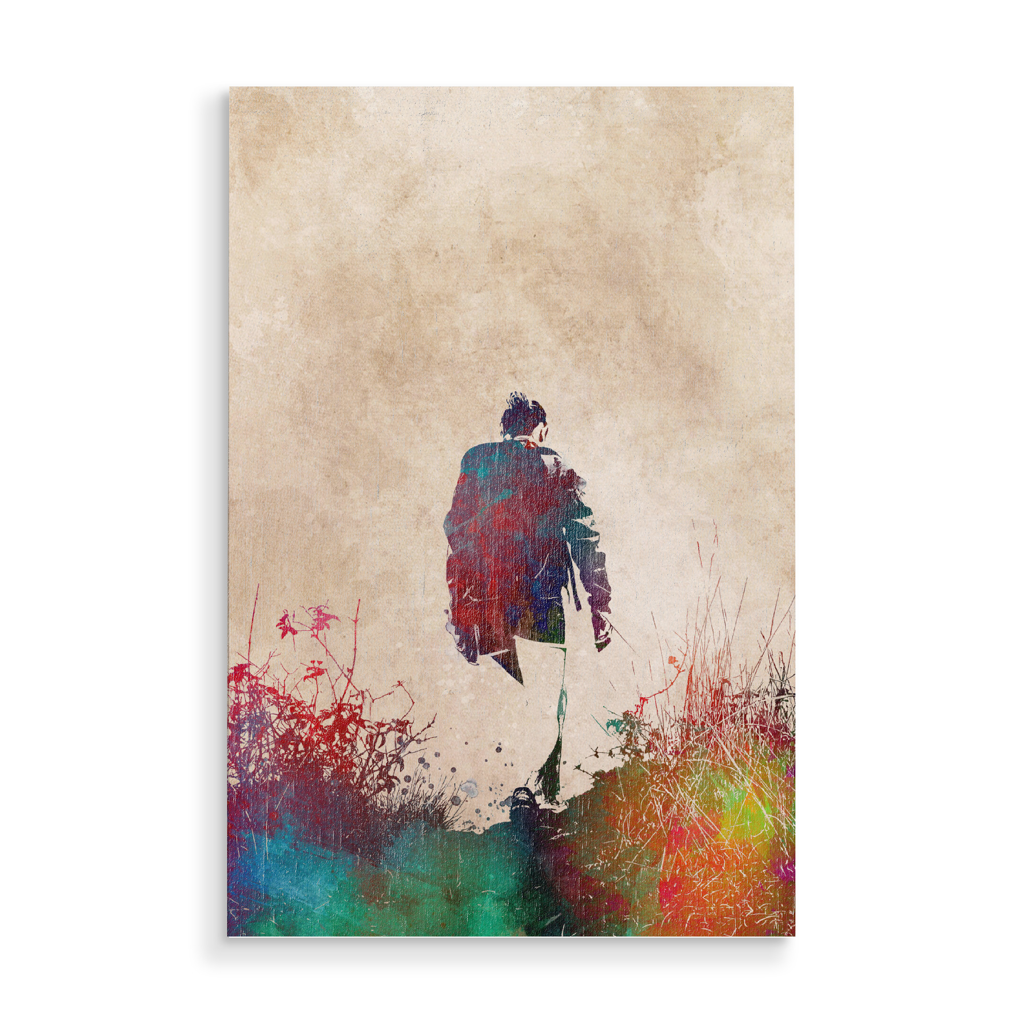 Holzbild "Trekking in the mountains" artboxONE - Sport,Sport / Motivation - Trekking in the mountains,Trekking,Mountain,Hiking,Sport,Sports,Relax