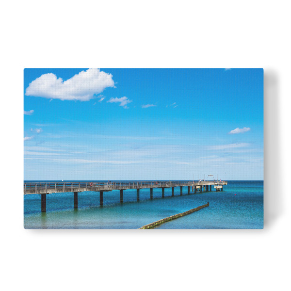 Leinwandbild "Seebrücke, Buhne und Strand" artboxONE - Natur,Reise,Architektur,Reise / Strand und Meer