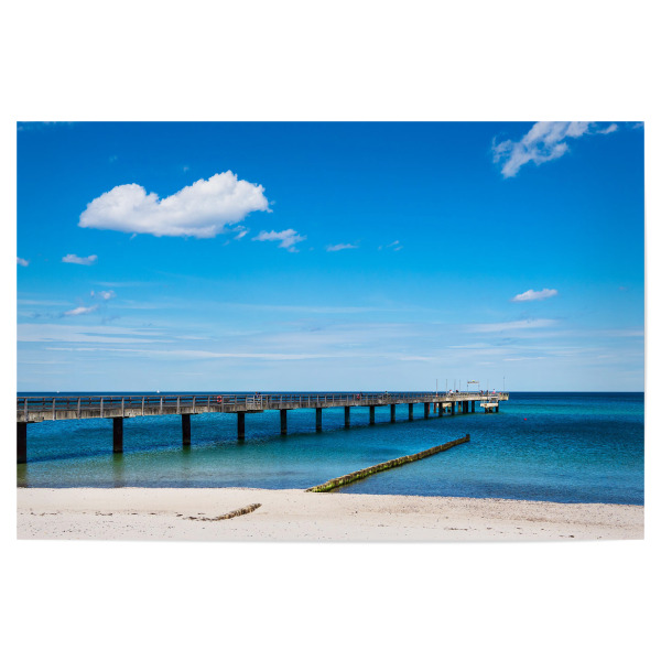 Poster 30x20 cm "Seebrücke, Buhne und Strand" artboxONE - Natur,Reise,Architektur,Reise / Strand und Meer