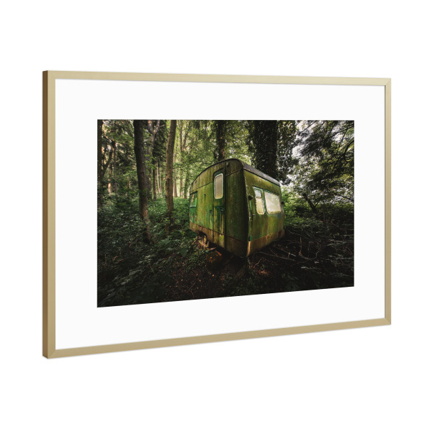 Poster mit Rahmen Gold "Happy Greetings from Holidays" artboxONE - Natur,Reise,Automobile