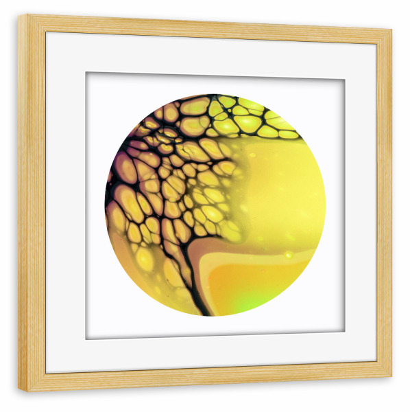 Poster mit Rahmen kiefer "Yellow Wing - the Cells" artboxONE - Abstrakt