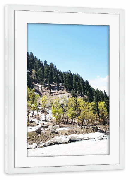 Poster mit Rahmen weiß "Kashmir-II" artboxONE - Natur