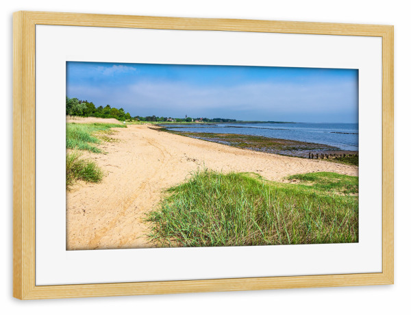 Poster mit Rahmen kiefer "Strand am Wattenmeer" artboxONE - Natur,Reise,Reise / Strand und Meer