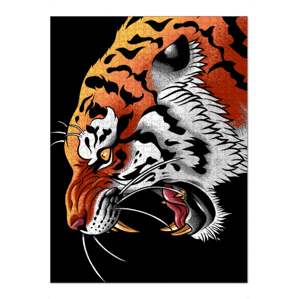 Puzzle Ravensburger "Tiger Tattoo" artboxONE - Tiere,Comic - Tiger,Feline,Attack,Tier,Animal,Comic,Portrait - Bild tiger
