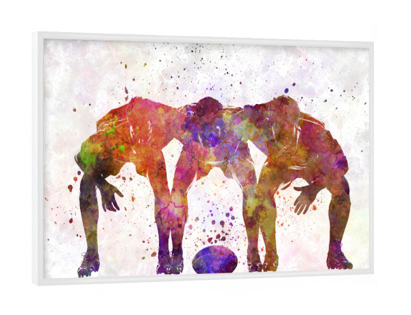 Poster mit weißem Rahmen "Rugby man player-k" artboxONE - Sport