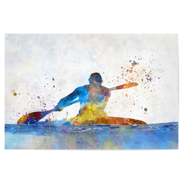 Poster "Young kayaker paddling-c" artboxONE - Sport