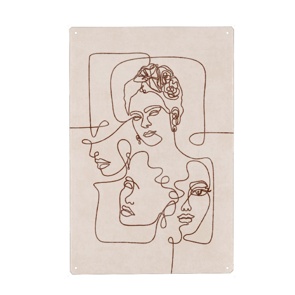 Metall Poster "Tunaboylu - Line Art - Portraits" artboxONE - Abstrakt,Menschen,Für Mama