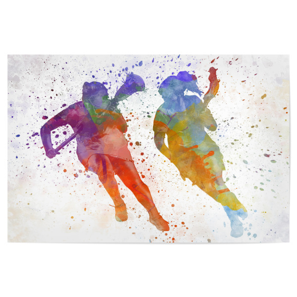 Poster "Lacrosse Women Players" artboxONE - Sport - Sport,Sports,Color,Illustration,Watercolor,Competition,Lacrosse,Sticks,Ball