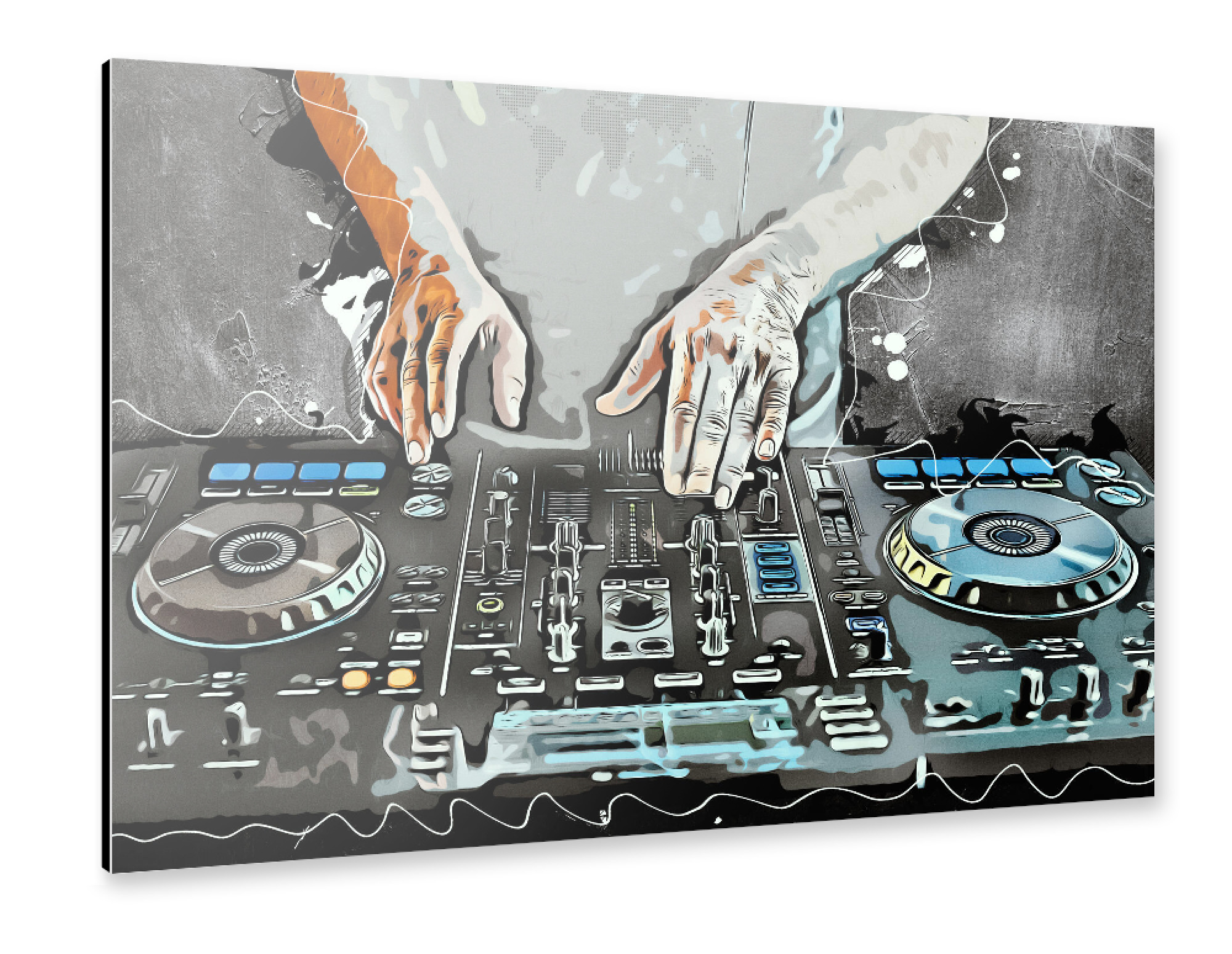 Alu-Dibond "DJ music sound set" 30x20 cm artboxONE