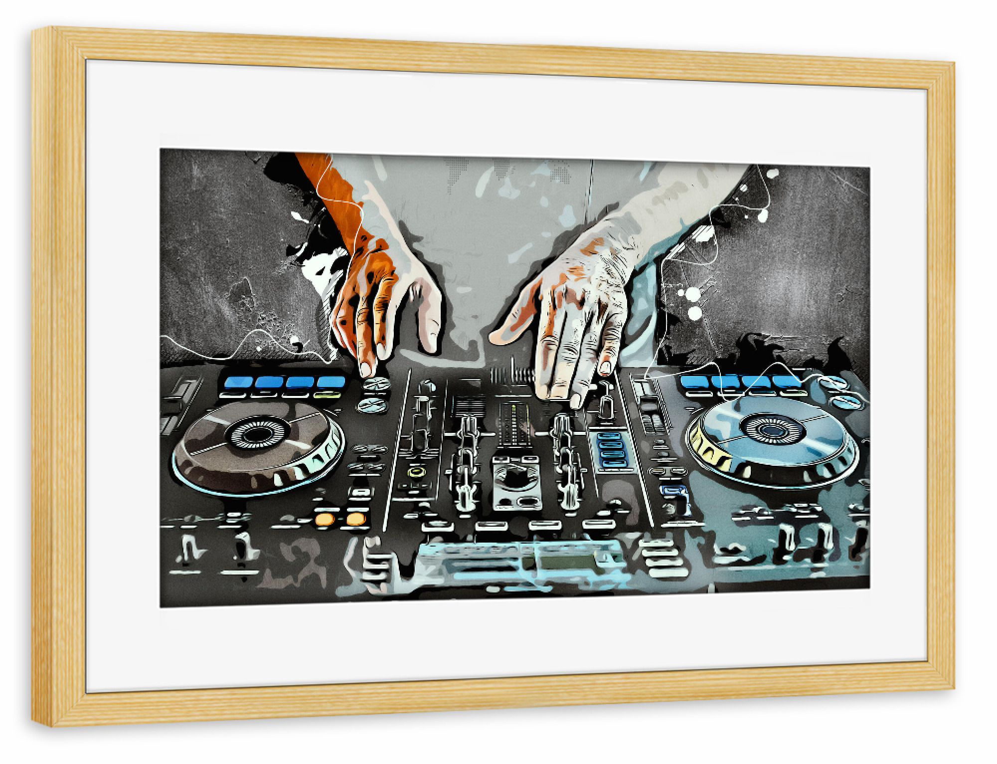Poster mit Rahmen kiefer "DJ music sound set" artboxONE - Musik - Dj,Dj set,Music,Musican,Musical,Sound,Musik,Party,Feier