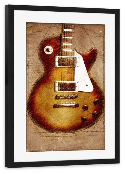 Poster mit Rahmen schwarz "Guitar accoustic" artboxONE - Musik - Guitar,Guitars,Music,Musik,Gitarre,Music instrument,Guitarist,Accoustic guitar