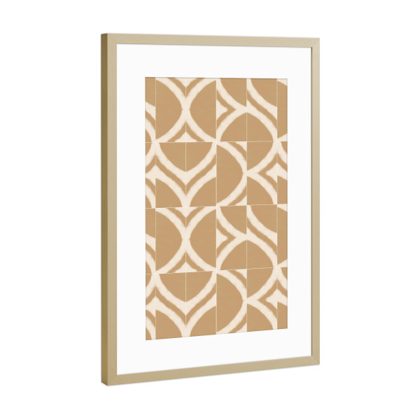 Poster mit Rahmen Gold "Rustic Sahara Messy Tiles" artboxONE - Abstrakt,Geometrie