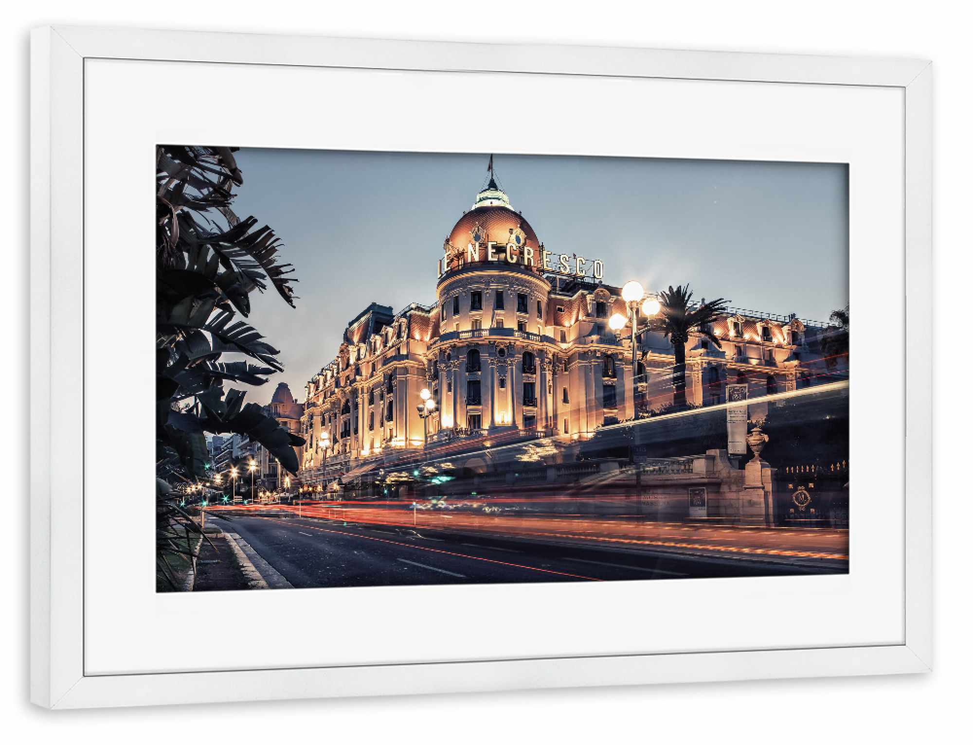 Poster mit Rahmen weiß "Promenade Des Anglais" artboxONE - Städte,Reise,Architektur,Reise / Länder,Städte / Weitere